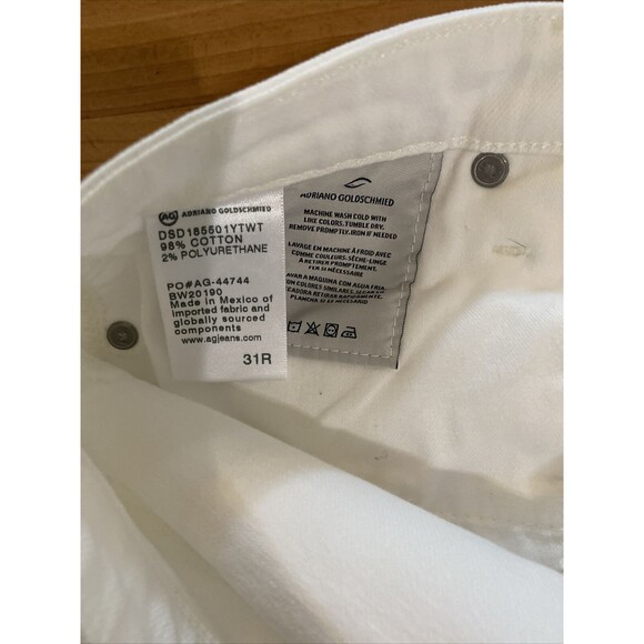 AG Adriano Goldschmied The Prima Ankle Cigarette Ankle Jean‎ White -Size 31R - Picture 11 of 14